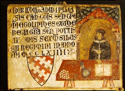 Cardinal Ildebrandino Paglieresi at his desk, 1264 by Diotisalvi or Dietisalvi de Speme